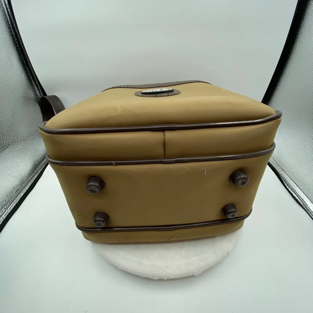 Vtg World Way Tan Brown Crossbody Flight Messenger Bag Travel Retro Gear *Read